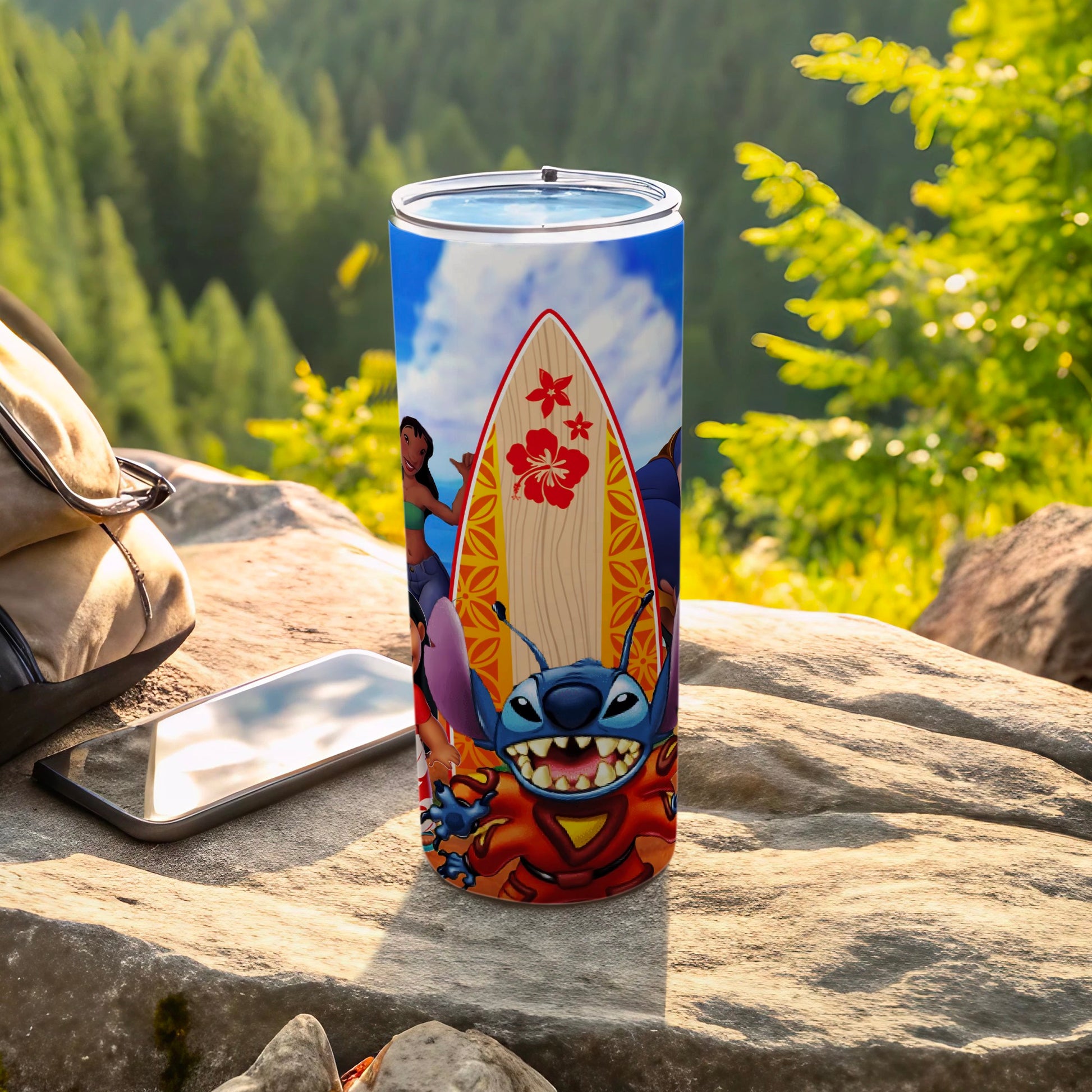 Lilo and Stitch Surfboard Travel Tumbler Flask