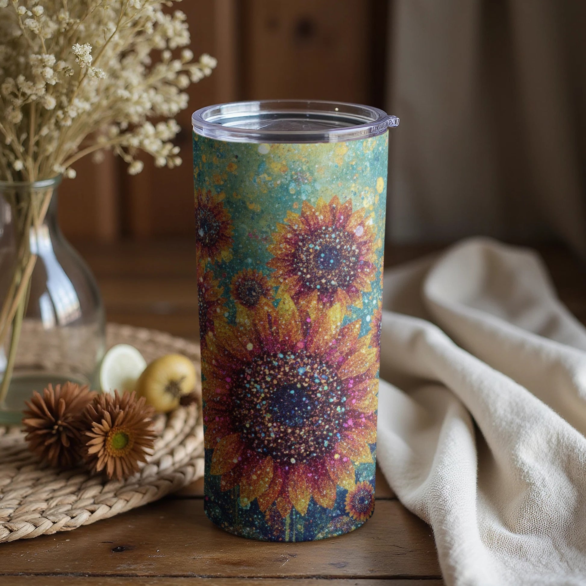Colorful Floral Sunflower Design Tumbler Product