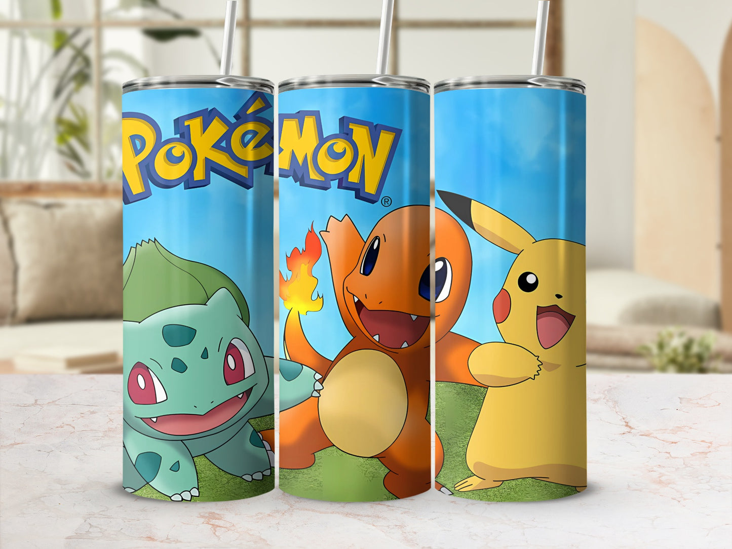 Pokémon Themed Tumbler Featuring Popular Characters