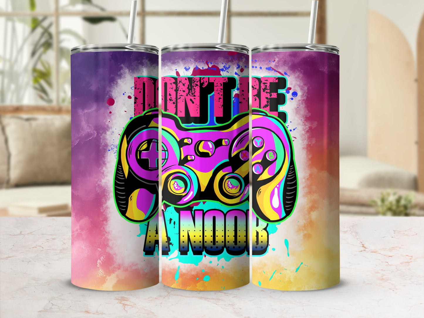 Don't Be A Noob Gaming Controller Design Tumbler