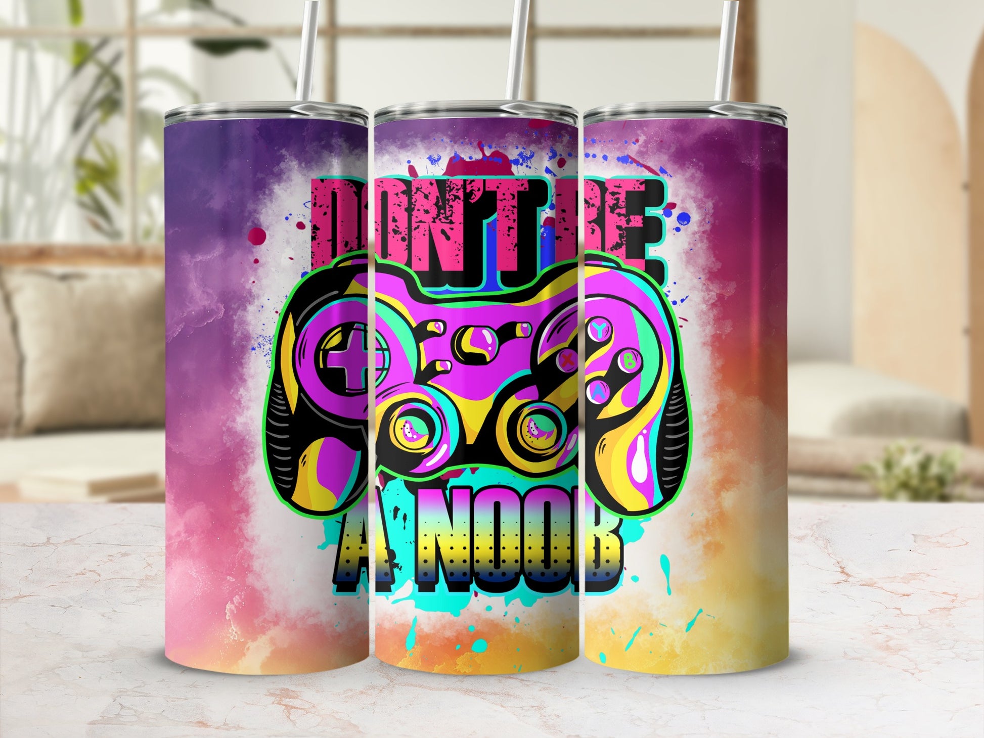 Don't Be A Noob Gaming Controller Design Tumbler