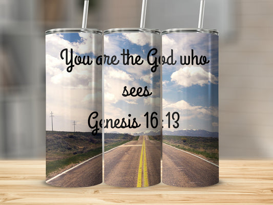 Inspirational Genesis 16:13 Road and Sky Product