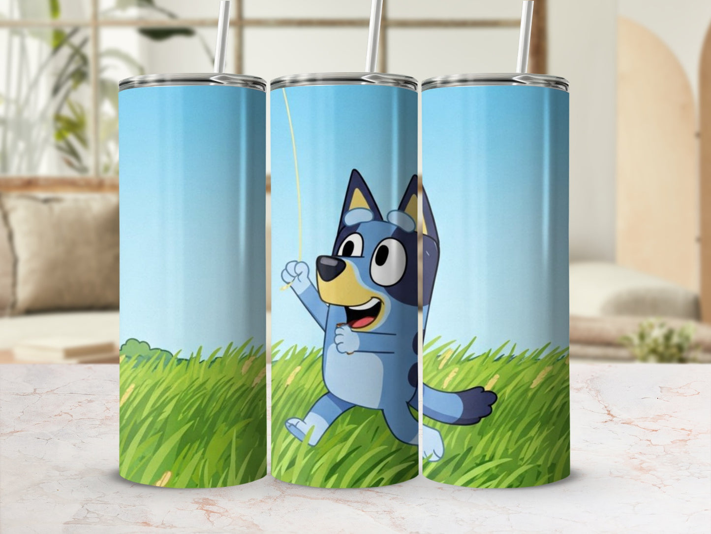 Fun Cartoon Pup Running Design Insulated Tumbler