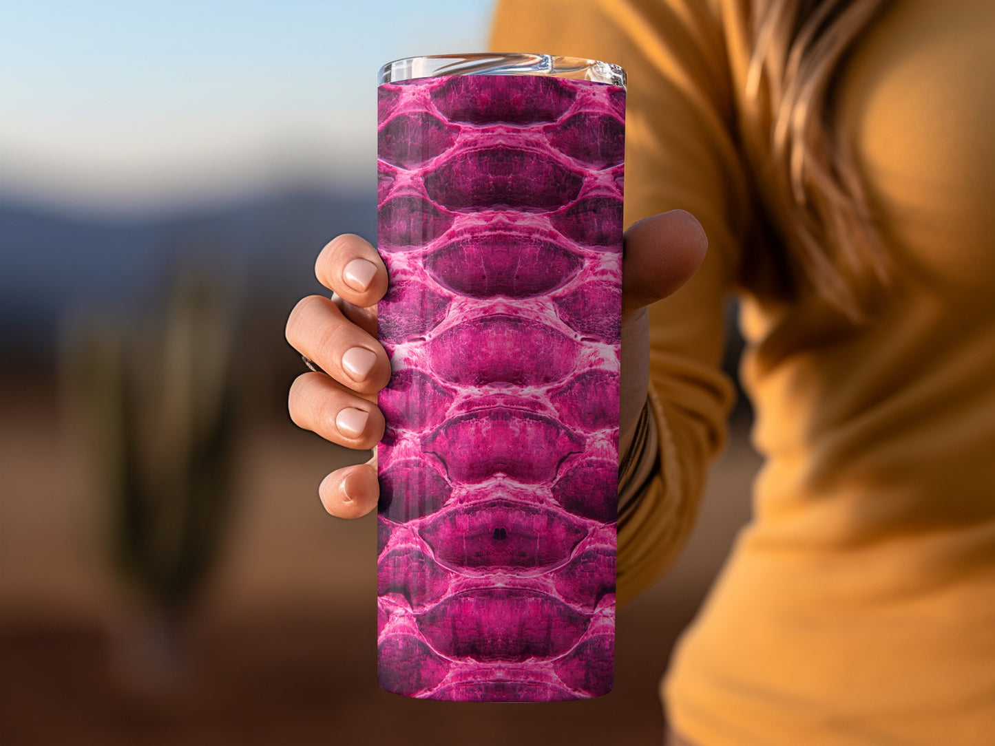 Pink Reptile Snakeskin Pattern Image Design Tumblers