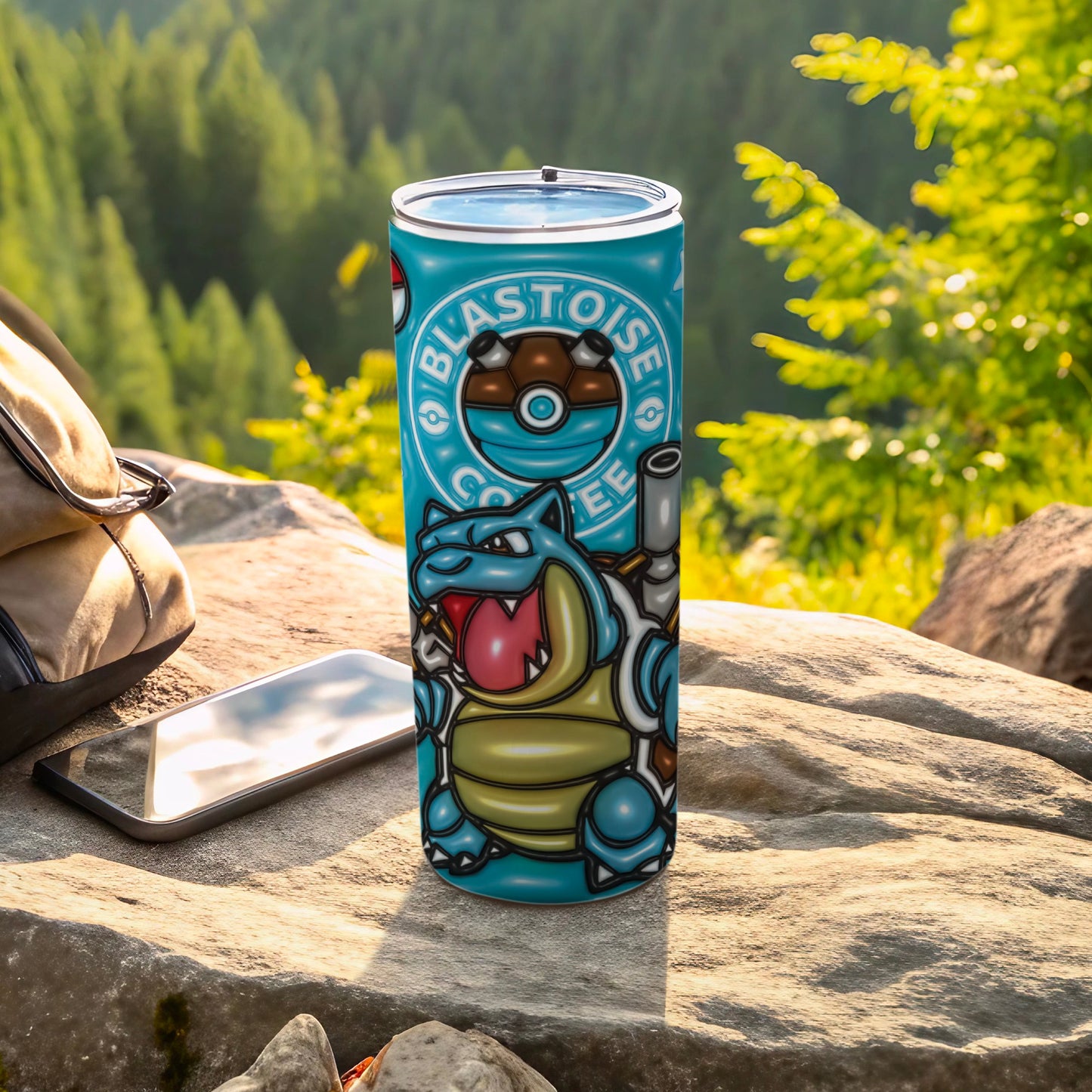 Blastoise Coffee Character Design Blue Insulated Tumbler product type