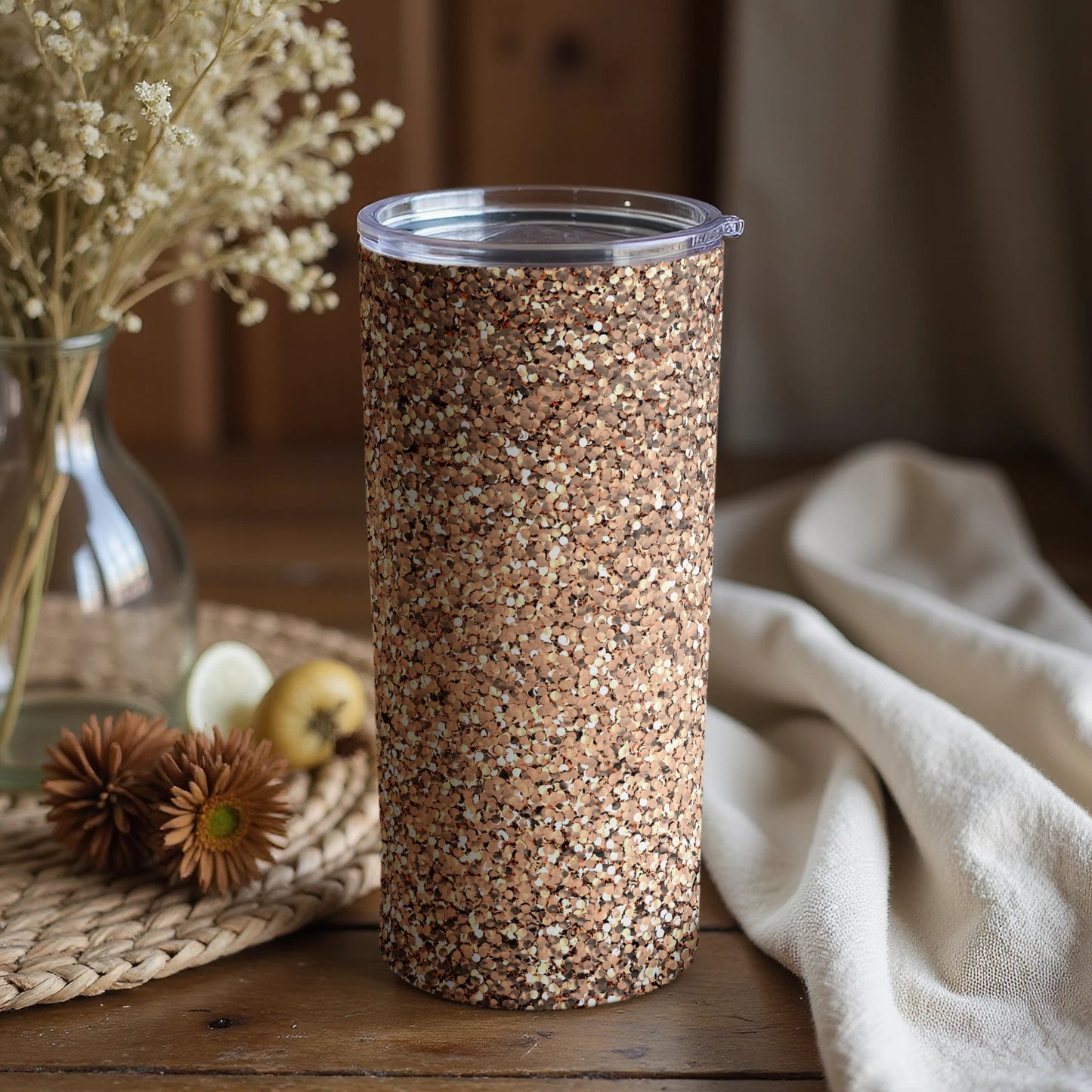 Stylish Cork Design Insulated Drinking Tumbler Cup