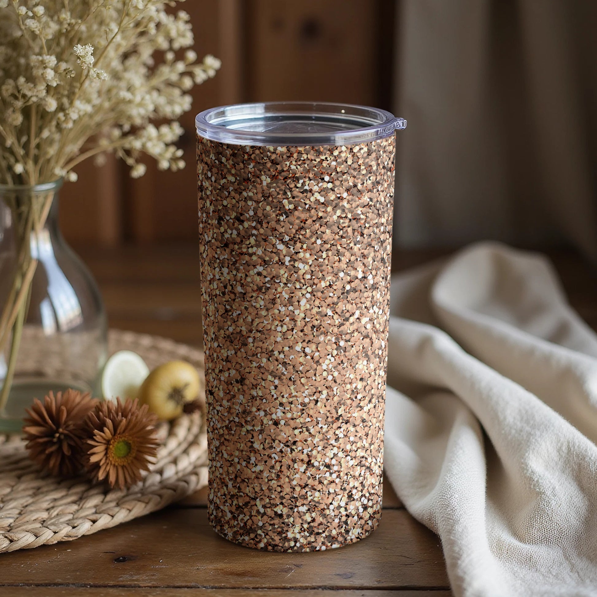 Stylish Cork Design Insulated Drinking Tumbler Cup