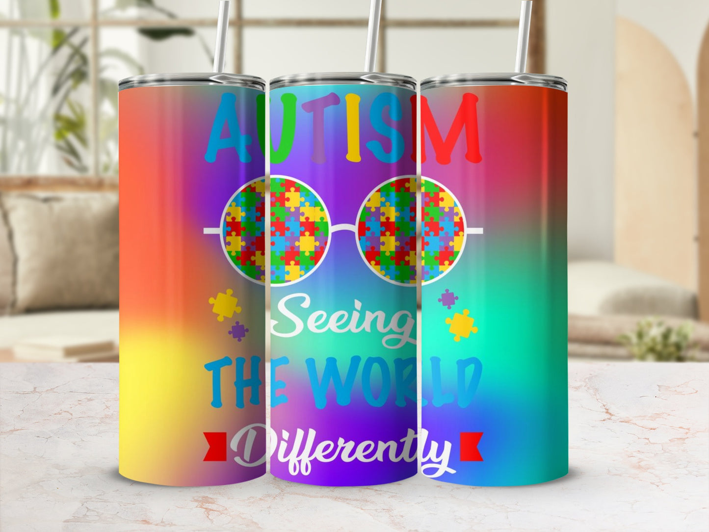 Autism Seeing The World Differently Tumbler Cup