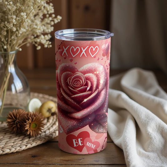 Sparkling Rose Be Mine XOXO Tumbler Valentine's Gift