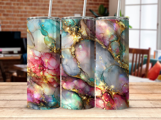 Vivid Abstract Patterned Tumbler With Colorful Design