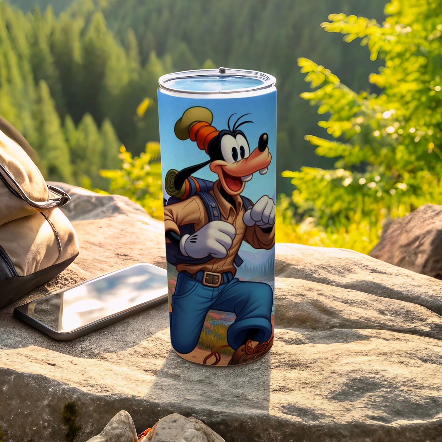 Goofy Character Outdoor Adventure Design Tumbler