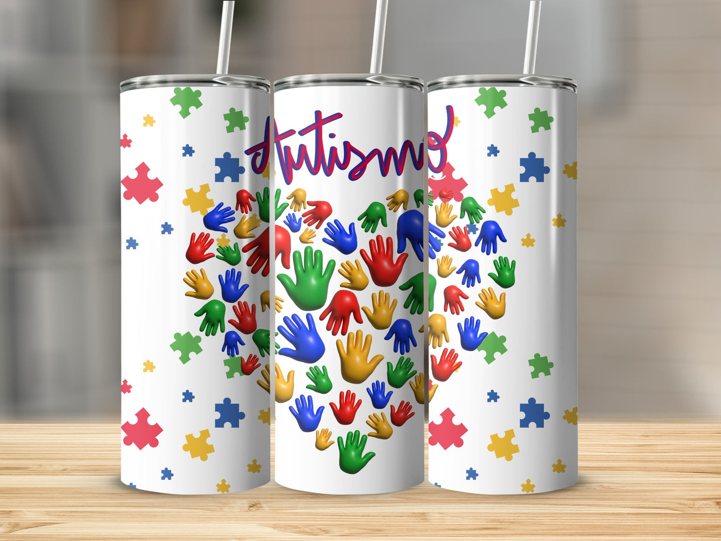 Heart Puzzle Pieces Hands Autism Awareness product