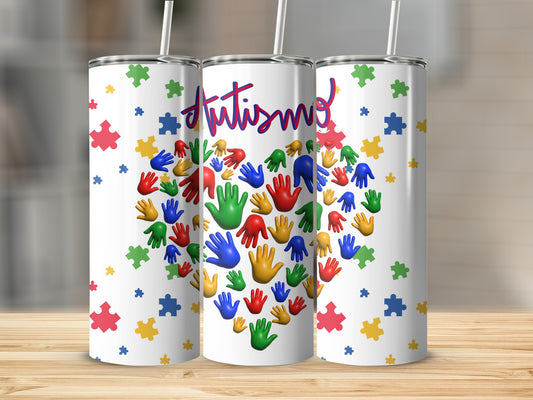 Heart Puzzle Pieces Hands Autism Awareness product