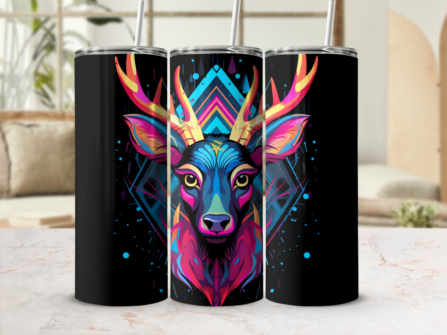 Vibrant geometric deer design black tumbler product type
Deer, Geometric Art, Abstract Design, Vibrant Colors, Colorful Deer, Pop Art Style, Wildlife Animal, Stag Antlers, Black Tumbler, Bright Pattern, Drink Tumbler, Insulated Cup, Beverage Holder, Unique Gift, Modern Graphic, Animal Head, Artistic Print, Neon Colors, Psychedelic Deer, Cool Tumbler
