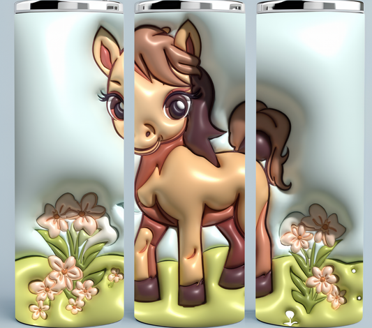 Pony 3D Puff Tumbler