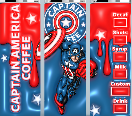 Captain America Starbucks Coffee Tumbler