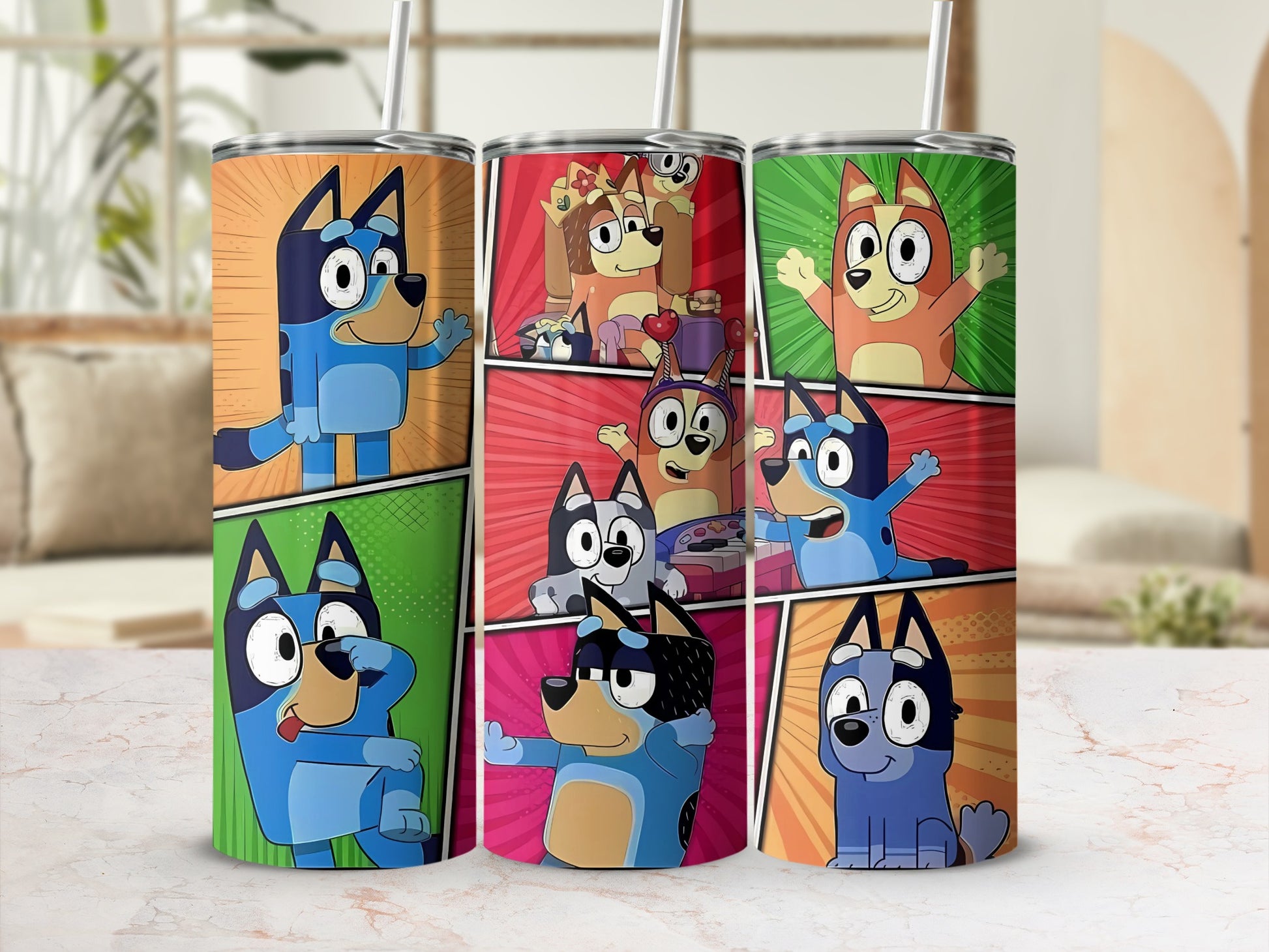 Colorful Cartoon Characters Insulated Tumbler Cup