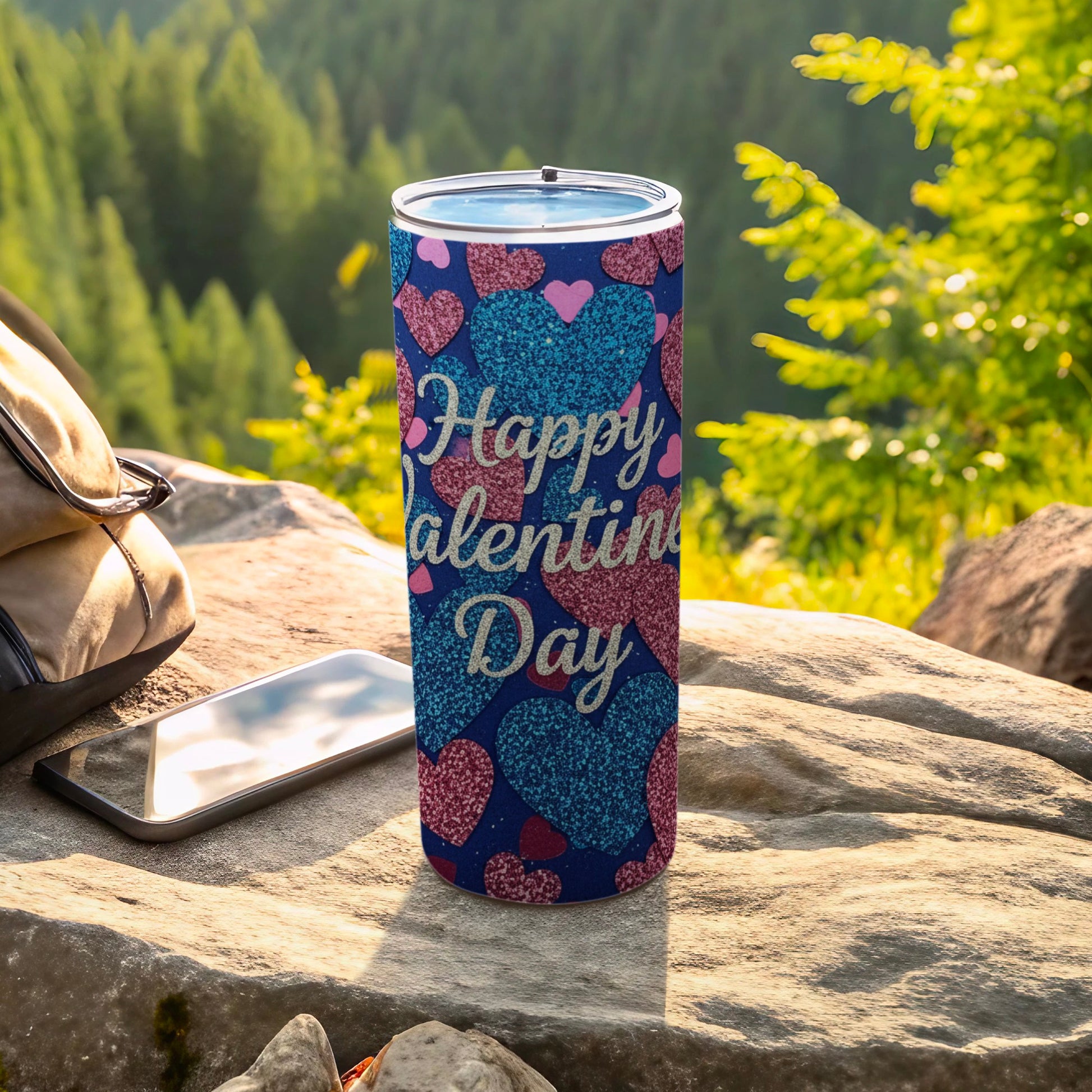 Happy Valentine's Day Heart Design Tumbler Cup