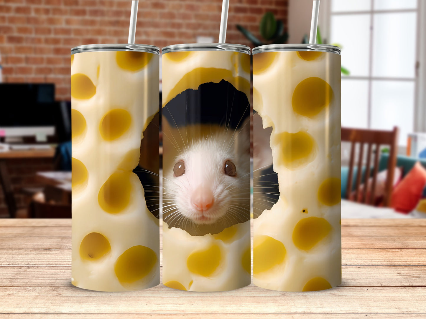 White Rat Peeking Cheese Pattern Tumbler
Rat, White Rat, Cute Rat, Mouse, Rodent, Cheese, Swiss Cheese, Cheese Holes, Animal Design, Pet Lover Gift, Tumbler, Drinkware, Insulated Tumbler, Travel Tumbler, Unique Gift, Fun Design, Novelty Item, Animal Art, Beverage Holder, Cute Animal
