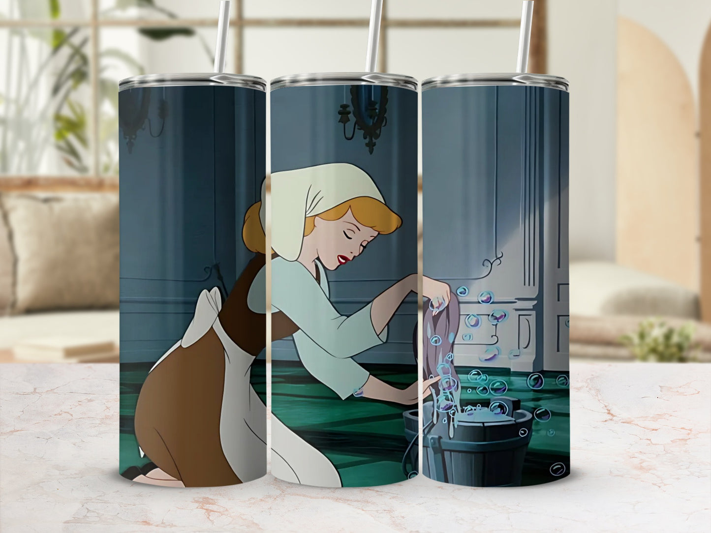Cinderella Housework Scene Tumbler