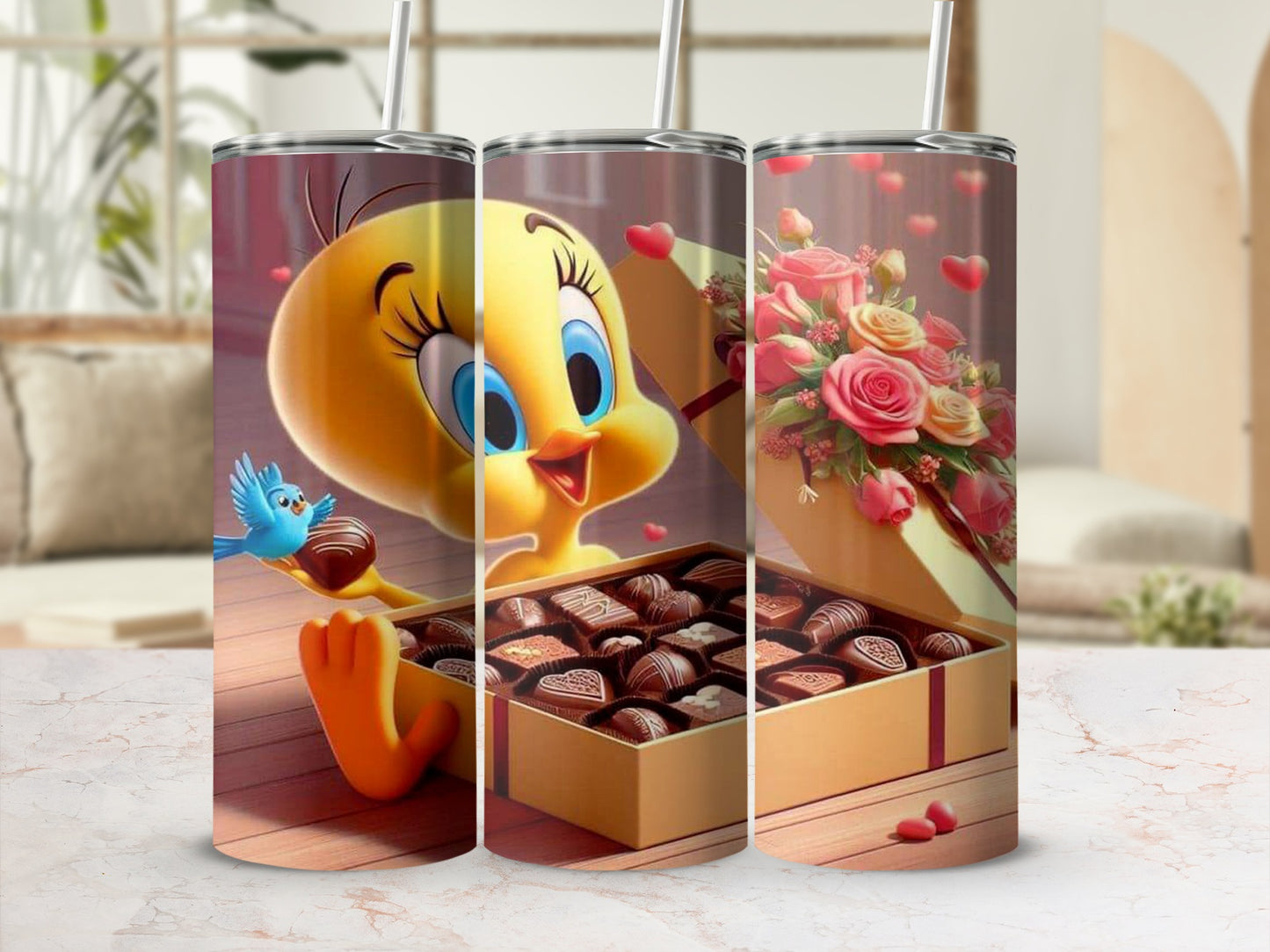 Cute Cartoon Character with Chocolate Gift Tumbler