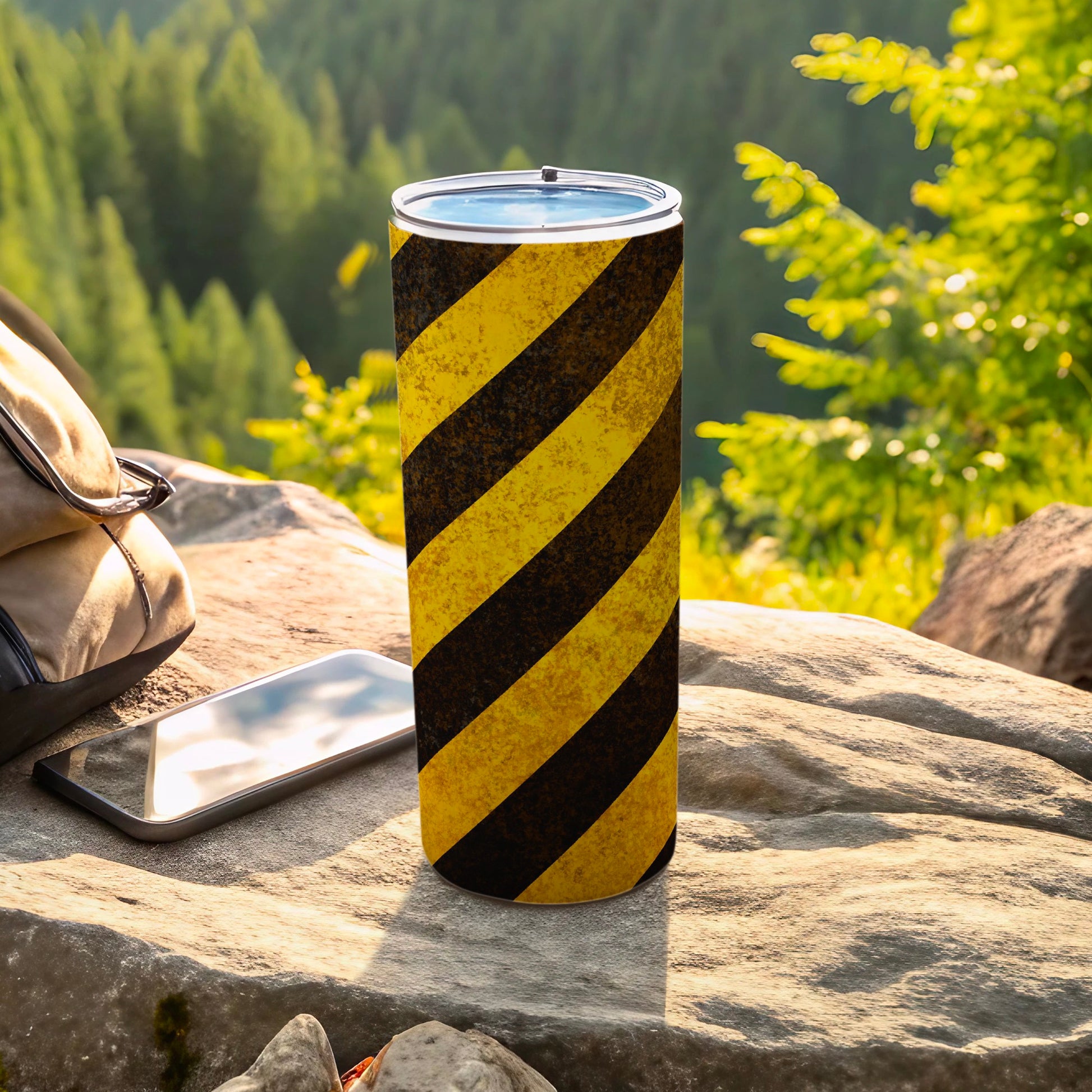 Insulated Yellow Black Hazard Stripe Tumbler product type