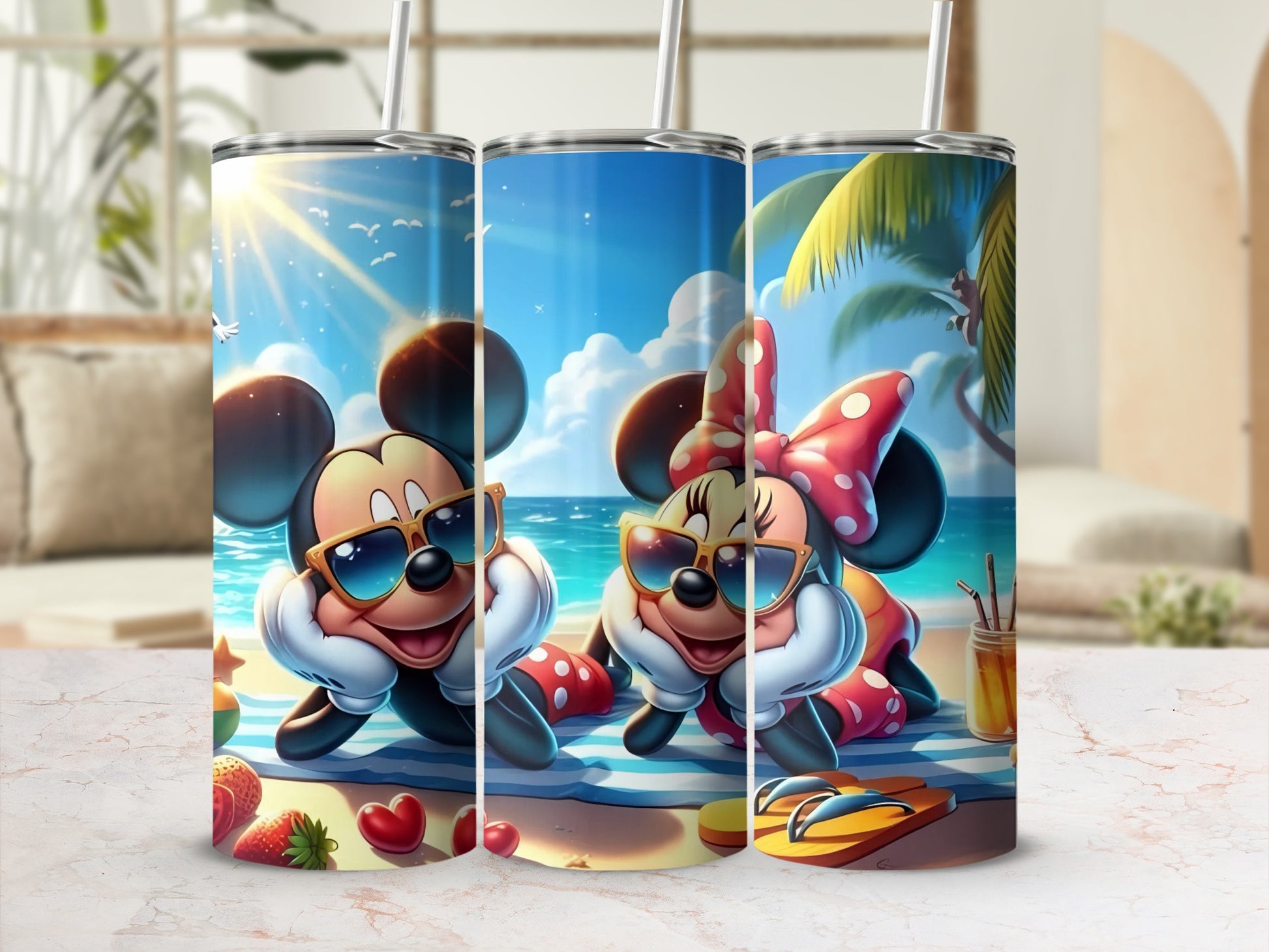 Beach Vacation Themed Mouse Characters Tumbler