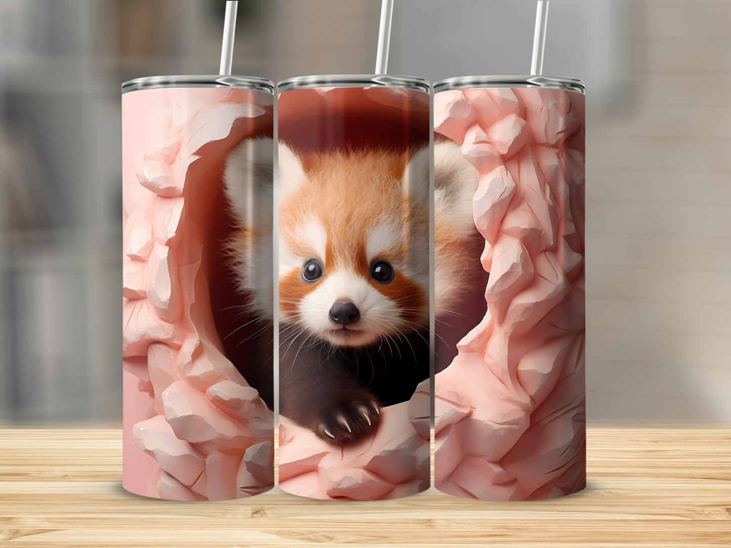 Adorable Red Panda Design Eco-Friendly Drink Tumbler
