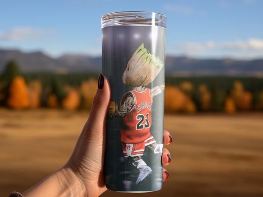 Groot As Jordan Number 23 With Infinity Gauntlet Tumblers