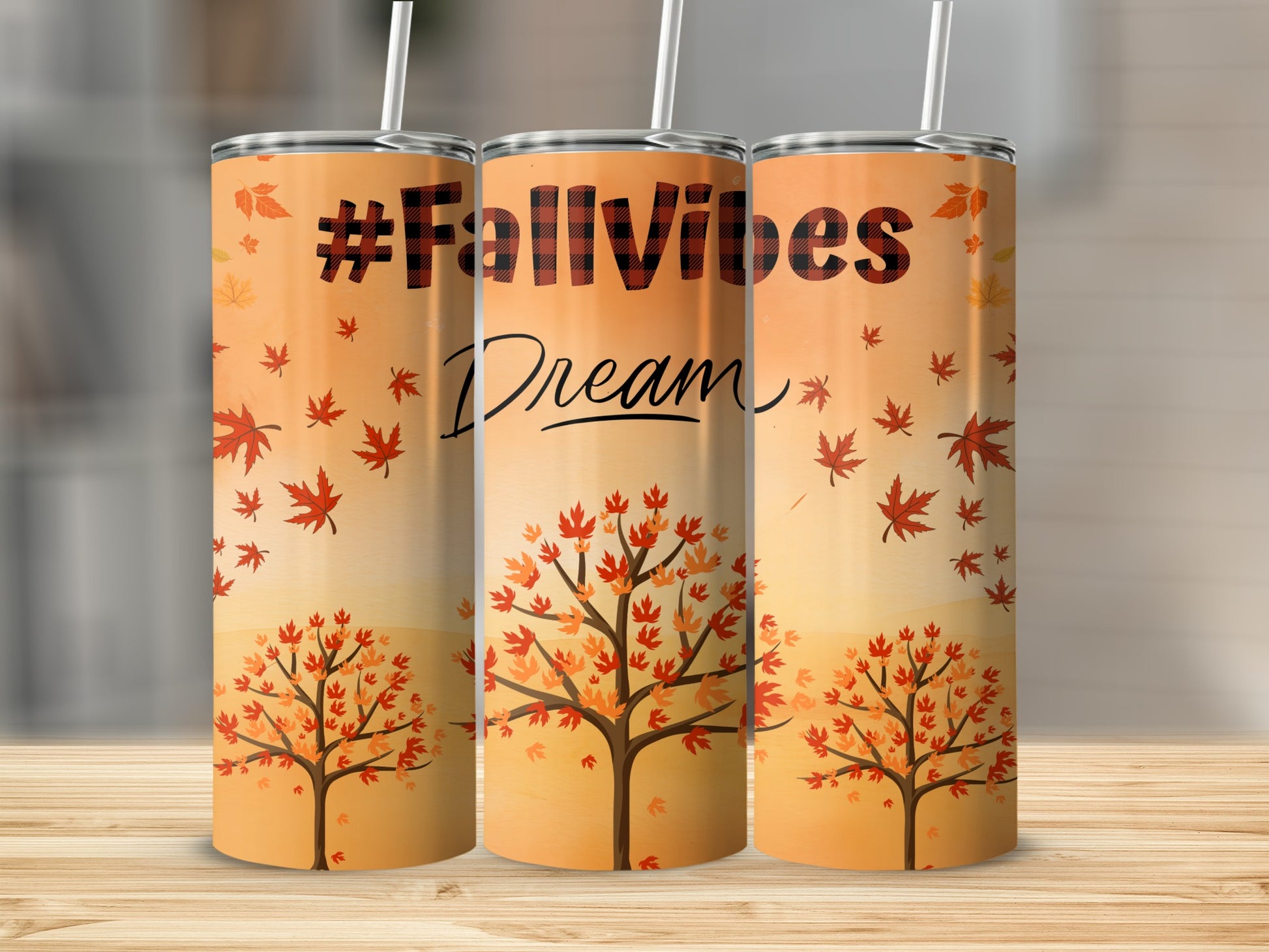 #FallVibes Dream Autumn Leaves Tumbler Product