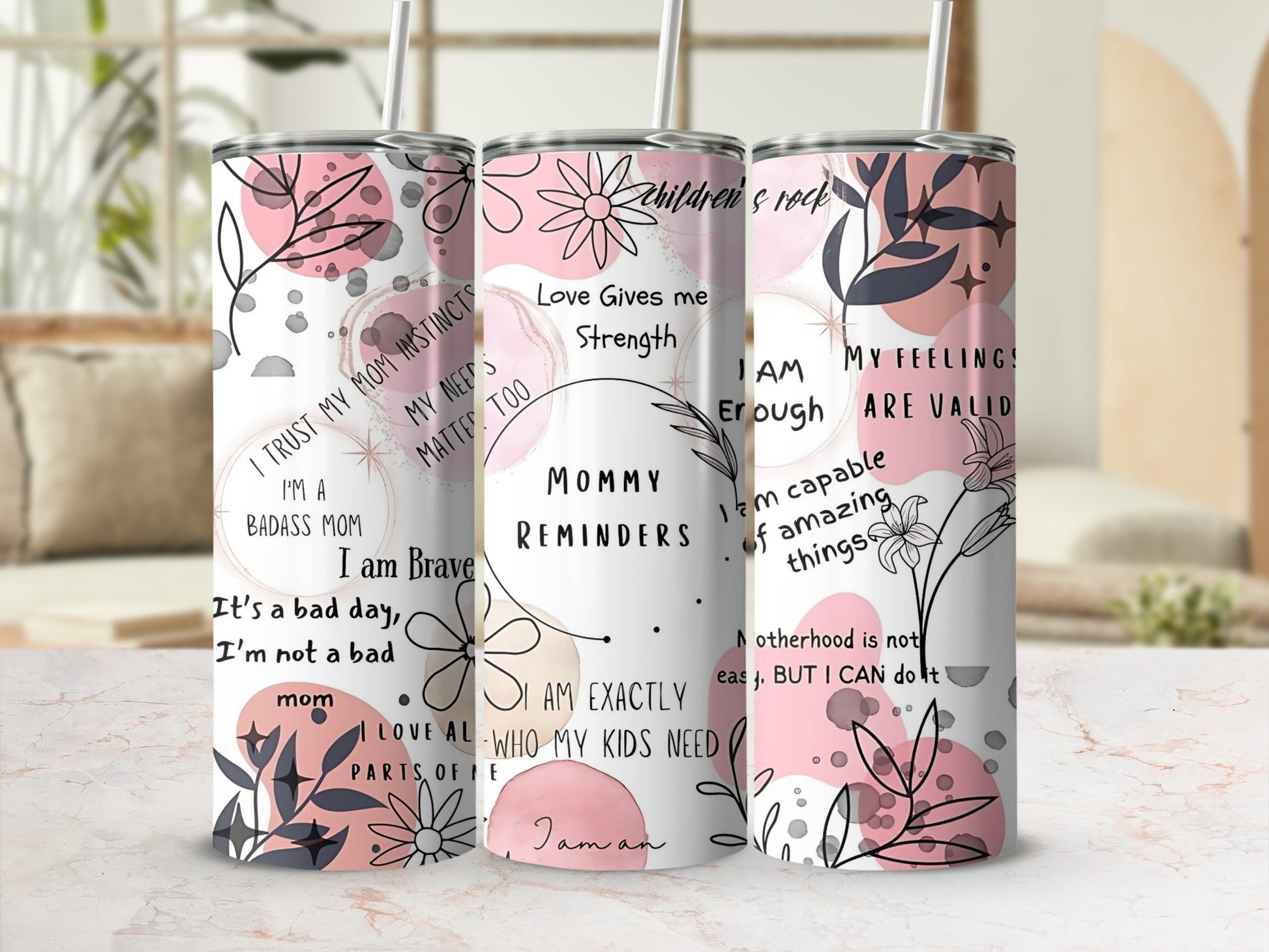 Motivational Mom Quotes Design Insulated Tumbler