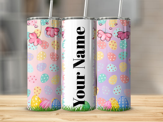 Personalized Easter Egg Design Tumbler with Straw