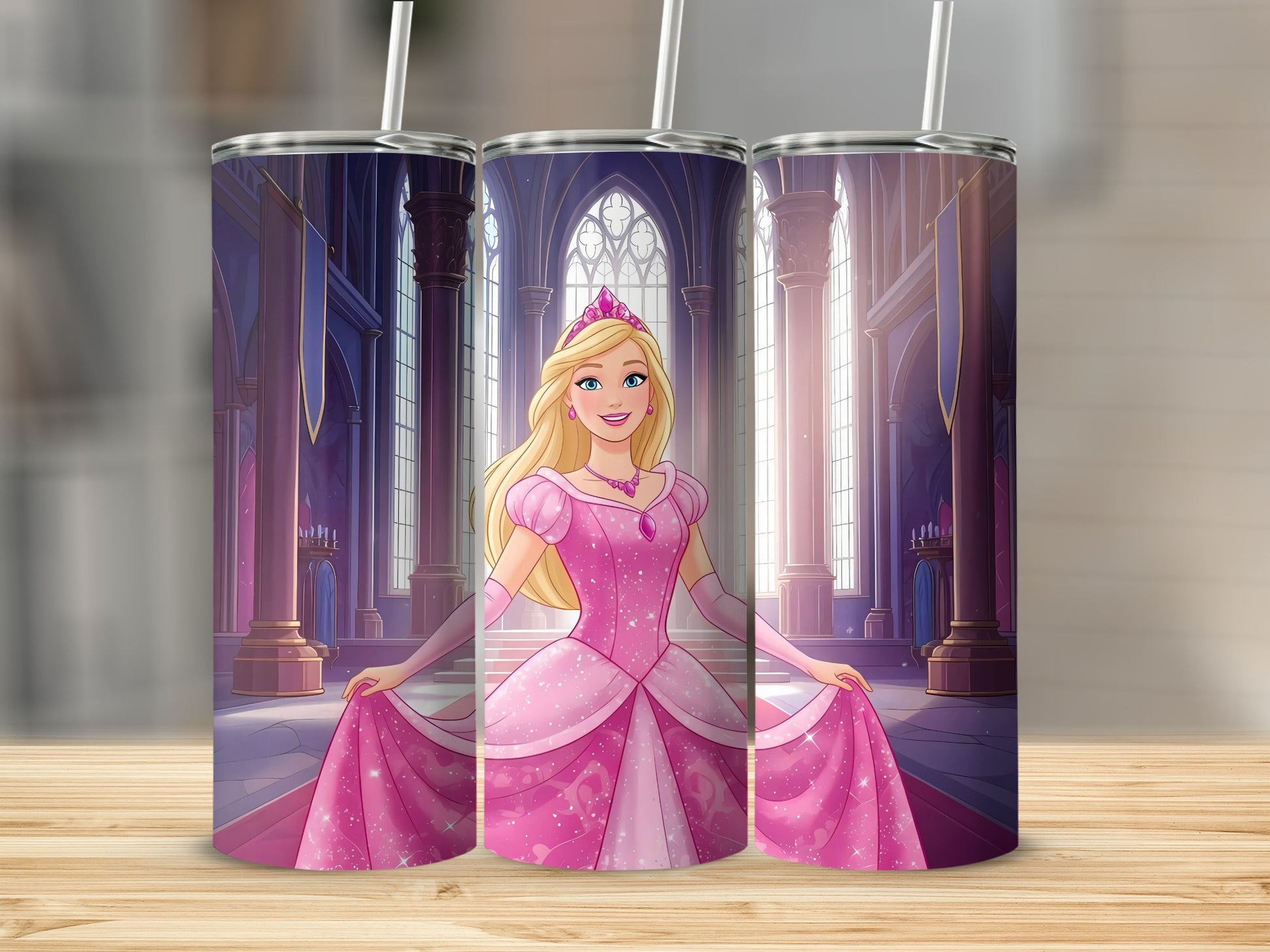 Princess in Castle Theme Stainless Steel Tumbler