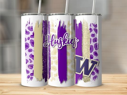 Huskies With Brush Strokes And W Logo Design Tumblers