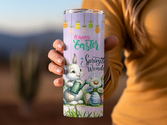 Happy Easter Springtime Wonder Bunny Themed Tumbler