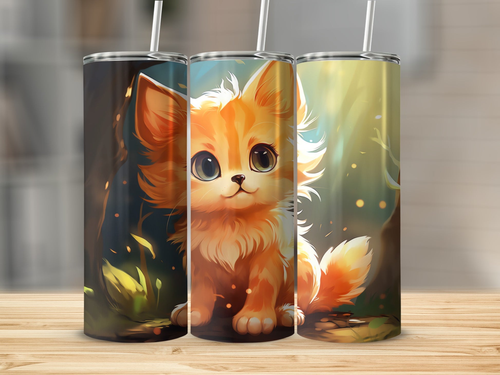 Cute Orange Whimsical Creature Forest Digital Art product type
