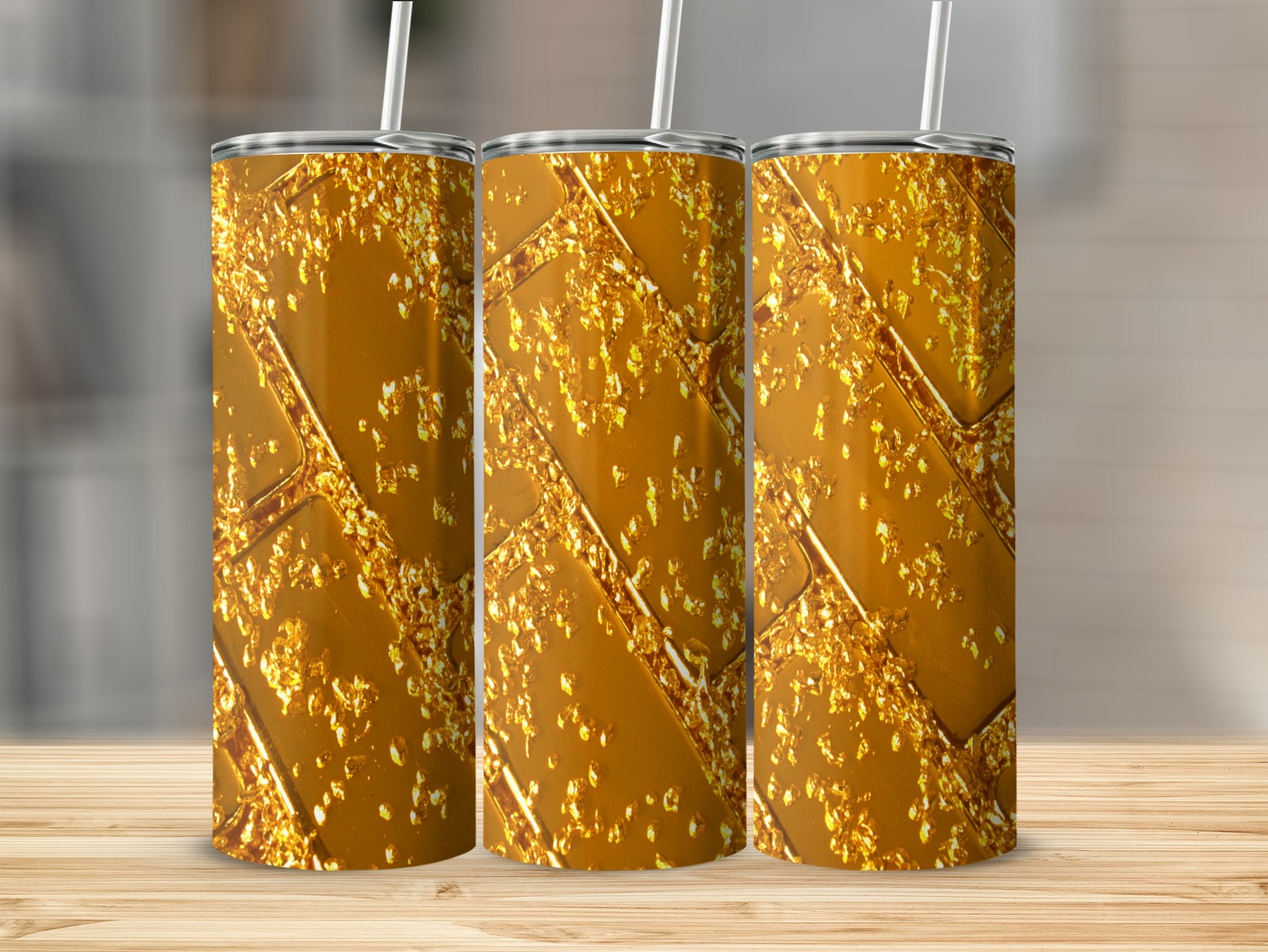 Golden Flakes Abstract Geometric Shimmer Design product type