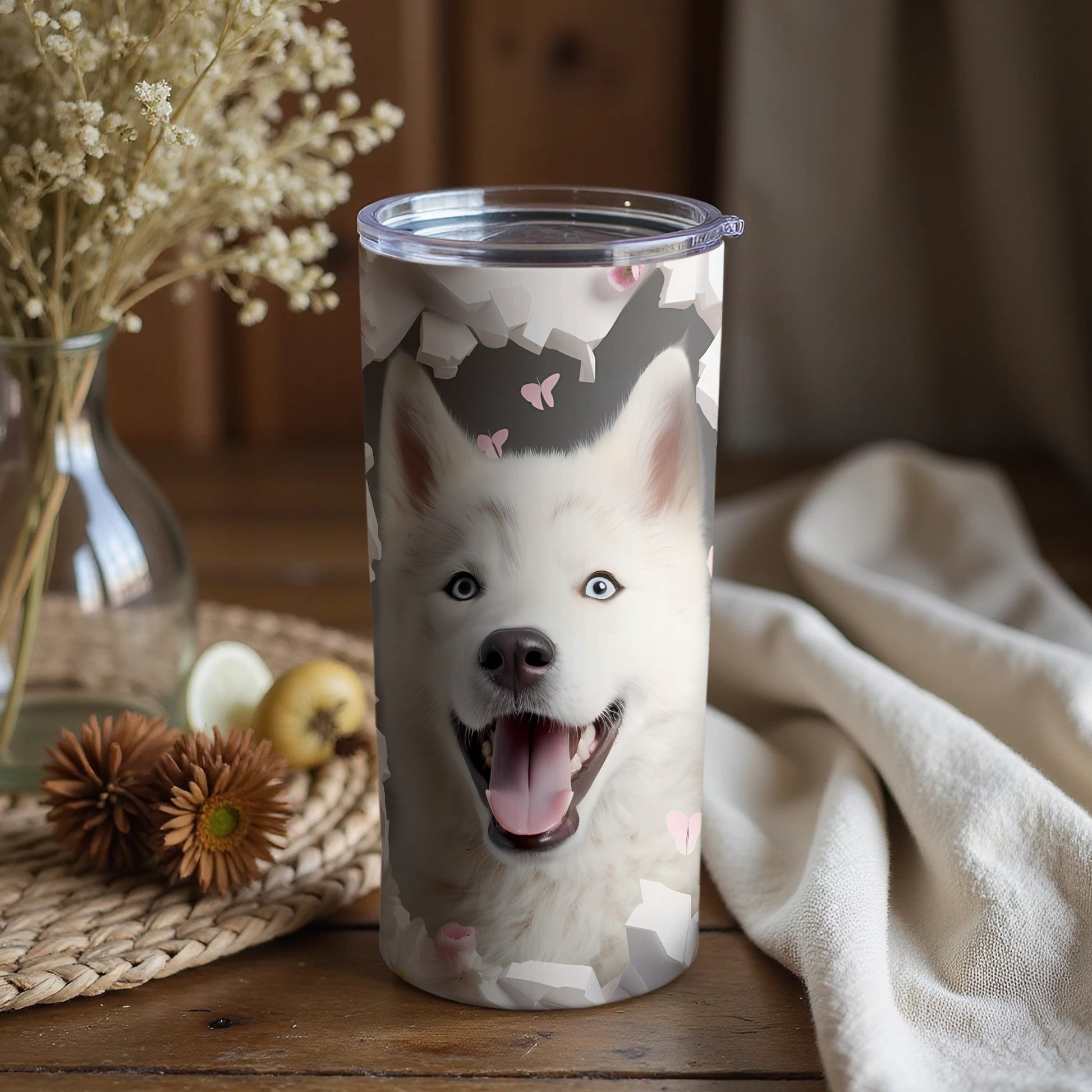 Smiling White Husky Dog Blue Eyes Pink Butterfly Tumbler product type
White Husky
Happy Dog
Blue Eyes Dog
Cute Puppy
Pink Butterfly
Dog Lover Gift
Tumbler Cup
Insulated Drinkware
Travel Mug
Pet Design
Animal Themed
Smiling Dog
Samoyed Dog
Akita Inspired
Malamute Dog
Creative Dog Art
Unique Tumbler
Dog Mom Gift
Dog Dad Gift
Happy Puppy