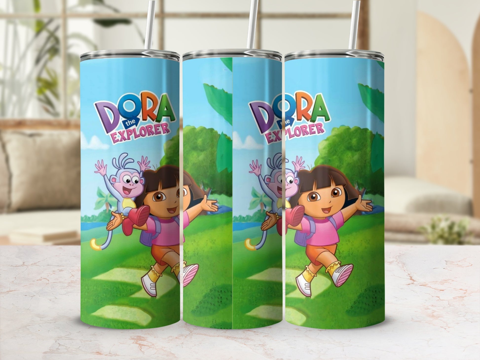 Dora the Explorer Kids Tumbler Cup with Stainless Straw