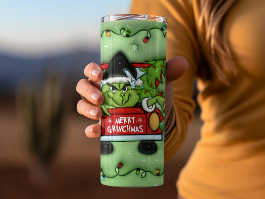 Merry Grinchmas Christmas Tree Stainless Tumbler