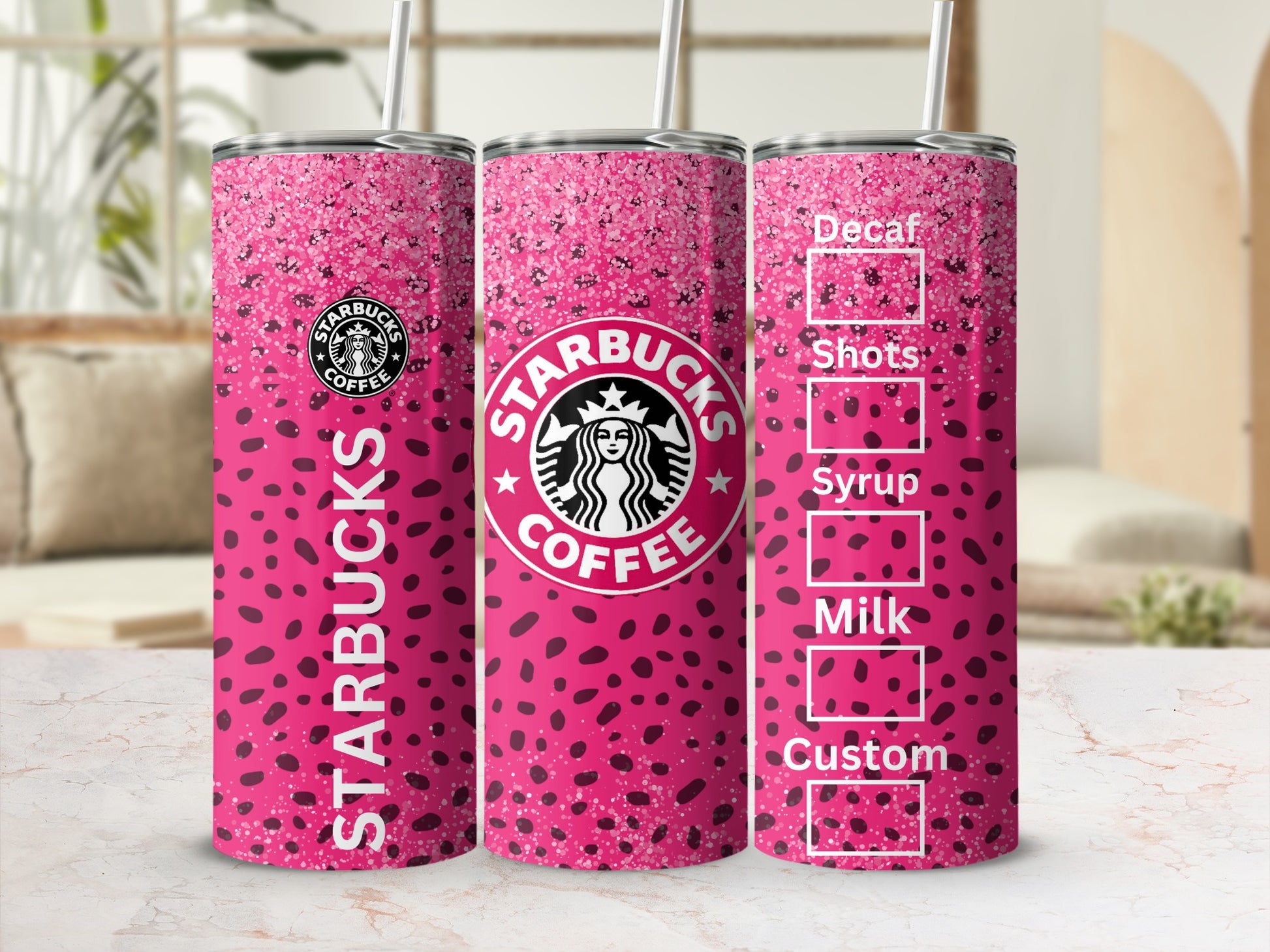 Personalized Starbucks Pink Coffee Tumblers 20oz