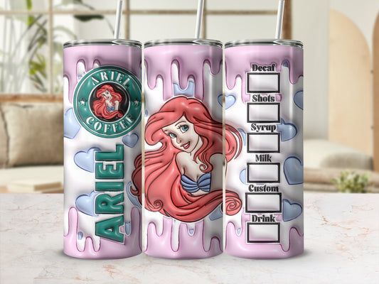 Ariel Coffee Customizable Tumbler with Heart Accents