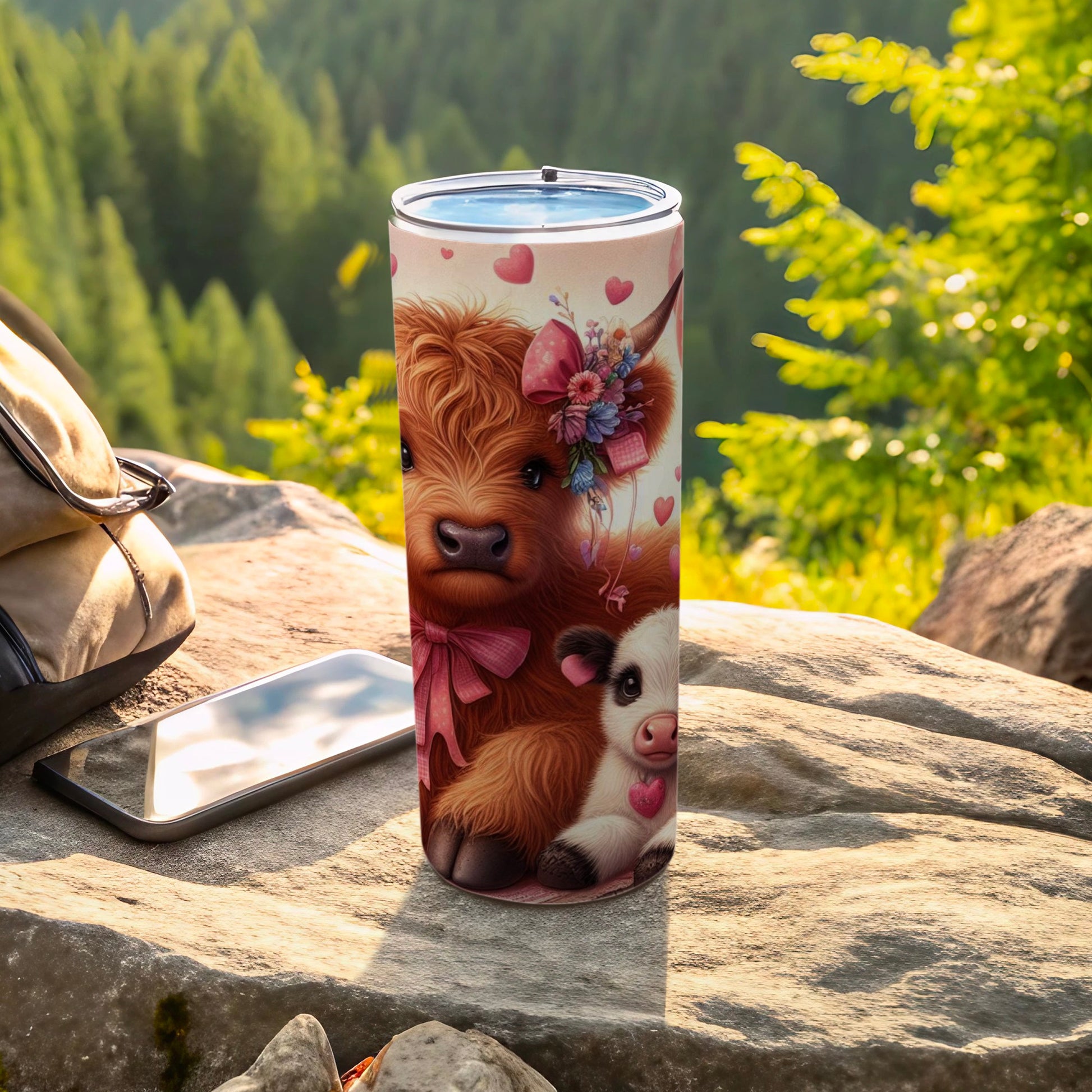 Adorable Highland Cow and Pig Themed Tumbler Product
