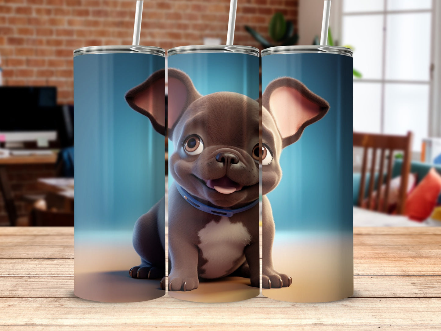 Adorable French Bulldog Print Insulated Tumbler