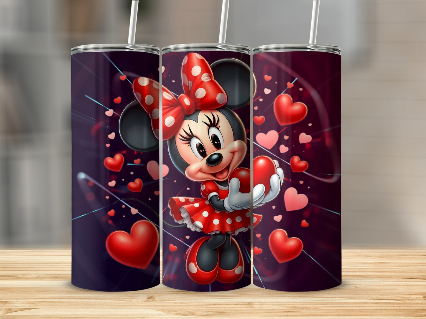 Cute Cartoon Character with Hearts Design Tumbler