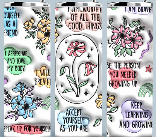Self Love and Motivation 3D Puffy Tumbler