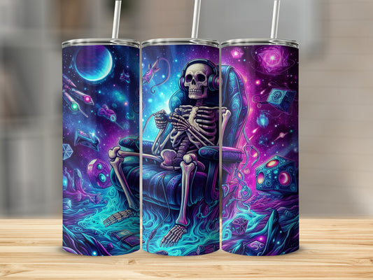 Outer Space Gamer Skeleton Fantasy Tumbler product
