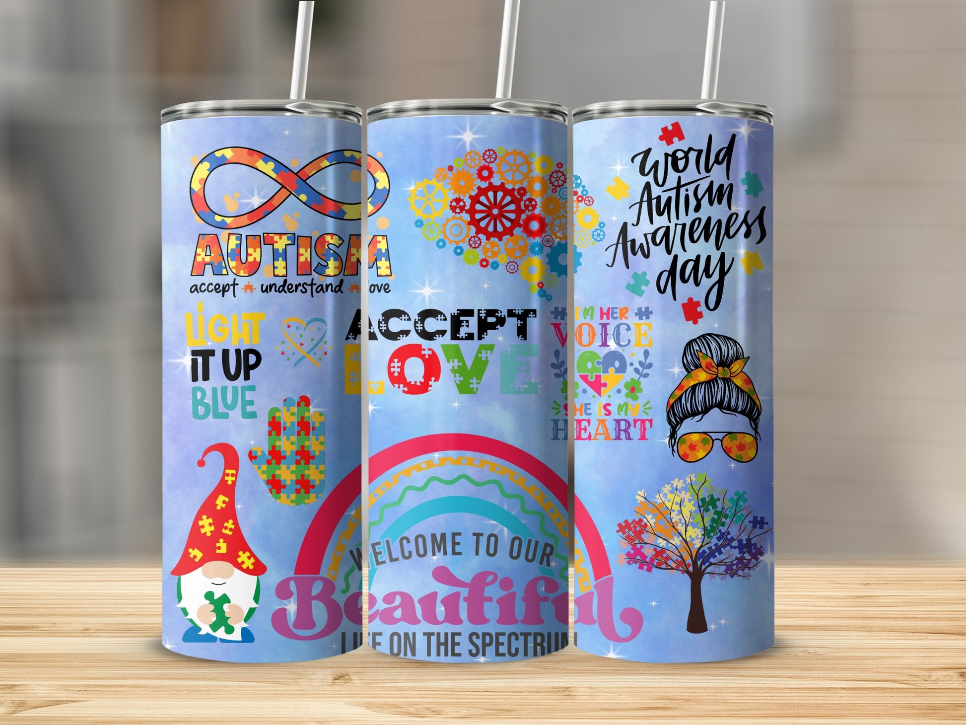 Autism Awareness Day Custom Tumbler Product