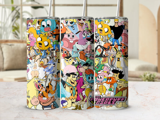 Colorful Cartoon Characters Tumbler Set for Animation Fans