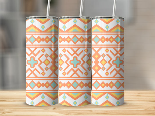 Geometric Pattern Design Tumbler Stainless Steel Cup